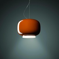 Lustre de salle à manger en verre italien avec design de style lanterne - Orange et blanc pour salons, chambres, bureaux et comptoirs de bar