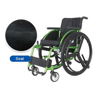 Silla <span class=keywords><strong>de</strong></span> <span class=keywords><strong>Ruedas</strong></span> Manual Semi Deportiva Homrdy para Personas con Discapacidad, con Marco <span class=keywords><strong>de</strong></span> Aluminio Resistente y Asiento <span class=keywords><strong>de</strong></span> Nailon con Revestimiento Líquido Verde CE - Product Image 5