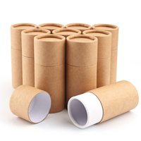 Tube en Carton Kraft Recyclable de 1 oz/30 ml avec Couvercle, Boîte en Carton Vide pour Emballage de Bijoux, Crayons, Thé, Café