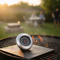Termometer Oven Dial Stainless Steel Tahan Air 0-600 untuk Peralatan Dapur BBQ Memanggang Penggunaan Rumah Tangga Bebas Listrik