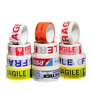 Factory Hot Sale Waterproof Fragile Cotton White Adhesive Packing Custom Printed Tape