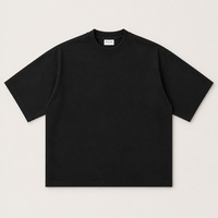 T-shirt noir FOG surdimensionné en gros |   250G Pur coton à manches chauve-souris S-XL 5 couleurs |   Usine OEM/ODM, faible MOQ