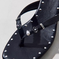 Gantungan Hias Sandal Logam Mutiara Bunga Biru Desain Enamel Bergaya Niche Serbaguna untuk Dekorasi Sandal Jepit, Kreativitas DIY