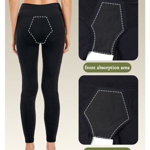Pantalon de yoga menstruel Lynmiss, long, respirant, réutilisable, taille haute, anti-fuite, extensible dans quatre directions, séchage rapide, léger - Product Image 4