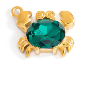 Accessoires de bijoux DIY en acier inoxydable, pendentif en forme de cœur avec incrustation de pierre naturelle, plaqué or 18 carats, été 2024, pour la fabrication de colliers - Product Image 5