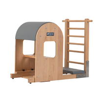 Nouveau Baril d'escalade Pilates en bois d'érable Newme avec cadre trépied stable et revêtement en microfibre PU pour l'étirement du tronc et l'entraînement Pilates