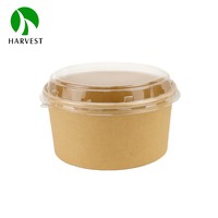 Tazones Redondos Desechables de Papel Kraft con Recubrimiento de PE de 24oz y 32oz, Ecológicos, Serie Harvest KR, Modernos