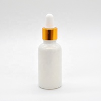 Flacon compte-gouttes cylindrique en verre blanc de 30 ml avec bouchon à vis, vide, pour sérum cosmétique et emballage d'huiles essentielles