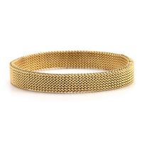 Bracelet extensible en maille de ressort en acier inoxydable, plaqué argent, noir, or, unisexe, simple, pour couple, bijoux de mode en gros