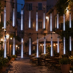 Luces <span class=keywords><strong>de</strong></span> Lluvia <span class=keywords><strong>de</strong></span> Meteoros <span class=keywords><strong>Solares</strong></span> con Control IP65 a Prueba <span class=keywords><strong>de</strong></span> Agua, Luces <span class=keywords><strong>de</strong></span> <span class=keywords><strong>Navidad</strong></span> Cálidas Blancas para Exteriores - Product Image 1