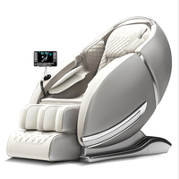 Sillón de Masaje 3D de Cuero Moderno con Compresión Caliente para Cuello y Pies, Diseño Portátil de Gravedad Cero para Uso Doméstico