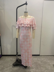 New Style Design Double Layered Rüschen kleid Custom ized Tonga Polynesian Print One Shoulder Prom Kleid Plus Size Damen kleid - Product Image 4