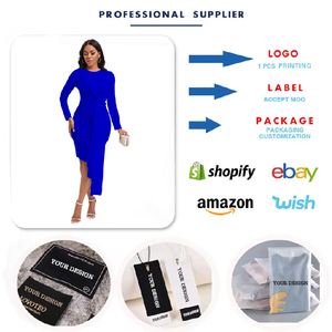 D401 dernière conception automne élégant robe africaine O cou à manches longues dames robes de bureau femmes formel travail carrière robes <span class=keywords><strong>2023</strong></span> - Product Image 3