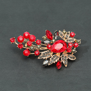 Broche de flor elegante con imitación de cristal, broche para ropa, abrigo, chaqueta, accesorios para cheongsam, personalizado - Product Image 4