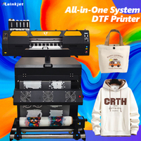 Mesin cetak tekstil kain kaus garmen 60cm 24 inci Printer Dtf Inkjet Digital dengan pengocok bubuk