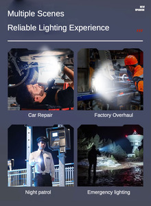 Lampu sorot portabel dapat diisi daya ulang tahan air senter Tazer LED COB senter jarak jauh senter & senter - Product Image 5