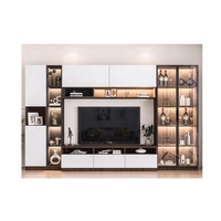 Ensemble de meubles de salon en bois de luxe au design moderne, unité murale, meuble TV pour salon