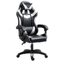 Chaise de jeu ergonomique avec repose-pieds, appui-tête confortable et soutien lombaire