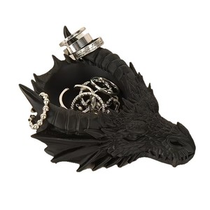 Black Wind Dragon Head Jewelry Storage Tray 3D Gothic Dark Style Desktop Ornament Home Decor Candle Holder - Product Image 5