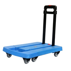 Neues Modell Handwagen Wagen Laden kg Blaue Farbe Kunststoff plattform <span class=keywords><strong>Hand</strong></span> truck Handwagen Wagen - Product Image 2