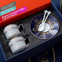 Ensemble cadeau de tasses à café et soucoupes en porcelaine fine personnalisées, service à thé double avec boîte cadeau, OEM ODM Porcelaine de Tangshan