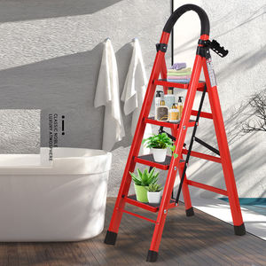 سلم محمول قابل للطي منخفض التكلفة DDP مكون من <span class=keywords><strong>3</strong></span>-4 درجات، سلم فولاذي عالي الجودة قابل للطي - Product Image 2