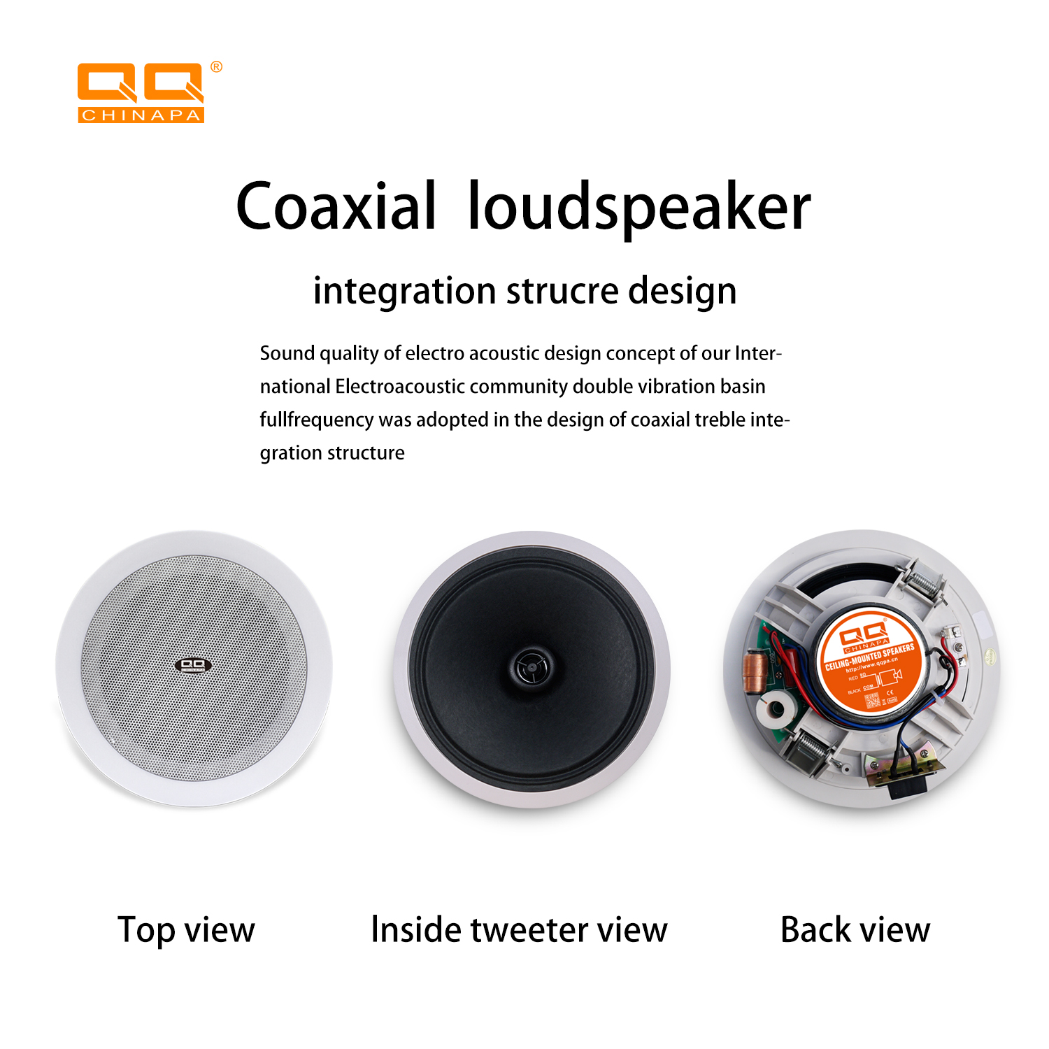 room speakers individual for a hospital for a hotel controlled by a central station by software