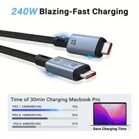 IKATAK USB4.0 240W Kabel USB C Pengisian Cepat dengan Transfer Data 8K 60Hz 40Gbps Kompatibel dengan IPhone17, Mac, IPad, Monitor