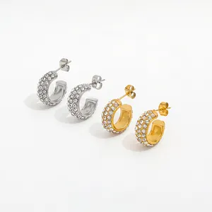 JOOLIM-Boucles d'oreilles en acier inoxydable plaqué or 18 carats, bijoux pour femmes