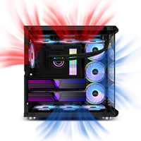 Boîtier PC ATX SNOWMAN 2026 de haute qualité avec logo personnalisable, tour d'ordinateur de jeu avec panneau en verre et bande lumineuse RGB