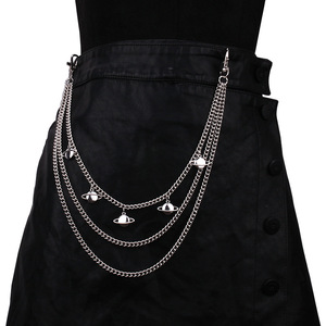 Chaîne de taille unisexe multicouche en métal avec pendentif étoile, style punk, chaîne de corps tendance hip-hop pour usage quotidien, en alliage de zinc - Product Image 2