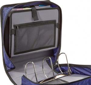 Free Sample BSCI Two 2 Inch D-Rings Luxury Polyester <b>Buckle</b> Closure File Folder Binder <b>Bag</b> with Multiple Pockets - Product Image 6