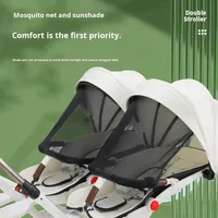 Poussette double pour jumeaux, légère, pliable, 4 roues, double siège, 0-3 ans, cadre en acier inoxydable, siège rotatif, fonction assis/allongé