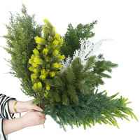 Aiguilles de pin en plastique, simples, pour feuilles de pin et de cyprès, deux couleurs, plante verte d'intérieur, arrangement floral, pin artificiel, 60 cm