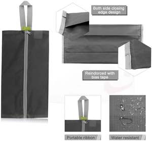 Juego de organizador de zapatos negro <span class=keywords><strong>BeeGreen</strong></span>, paquete de 6 bolsas ecológicas de moda de nailon para zapatos, Asa con cierre de cremallera, elegante viaje portátil - Product Image 3