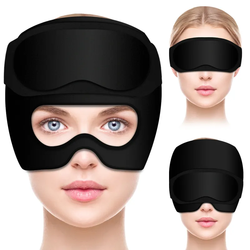 2024 yeni ürünler baş ağrısı kabartma migren şapka göz maskesi kombinasyonu kabarık gözler için ağrı kesici için Set, stres giderici