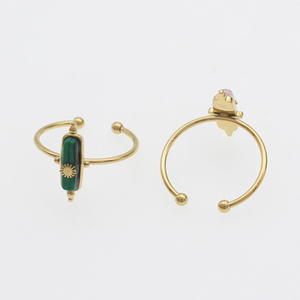 Nueva ajustable anillo con piedra de <span class=keywords><strong>color</strong></span> de acero inoxidable de la joyería 14K oro <span class=keywords><strong>color</strong></span> para mujer regalo de joyería de China fábrica - Product Image 3