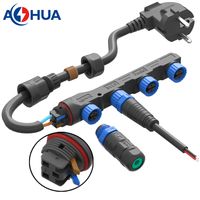 Europe marché CE fil d'alimentation verrouillage Push 2pin 4way 1 à 4 prises de branche connecteurs de Module LED étanches M15