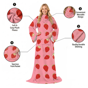 Manta Personalizada con Estampado POD, 280g, Franela Suave, con Mangas y Bolsillo Gigante para Ropa <span class=keywords><strong>de</strong></span> Invierno - Product Image 5