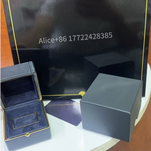 Caja de regalo de joyería de lujo azul oscuro con logotipo personalizado directo de fábrica para anillo, collar, pulsera, pendiente, colgante, cajas de joyería de marca. - Product Image 6
