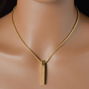 Acier inoxydable plaqué or 18 carats, gravé de motifs complexes, bicolore, brillant, personnalisable, unisexe, tendance, pour mariage, vente en gros - Product Image 2