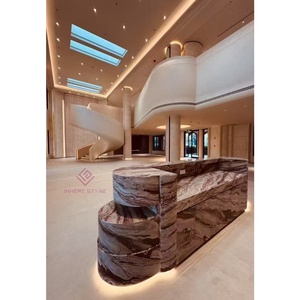Dalles de marbre rouge naturel Monica <span class=keywords><strong>pour</strong></span> revêtement mural comptoirs vanité hauts piscine entoure escaliers colonnes en gros - Product Image 5