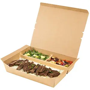 Contenitore per il pranzo con imballaggio per pasti in carta Kraft dal Design personalizzato con Multi scomparto