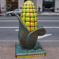 Moderne Decoratieve Fruit Plantaardige Dierlijke Glasvezel Sculptuur Grote Maïs Sculptuur