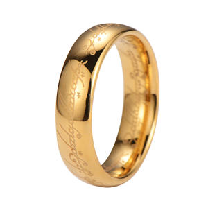 Anillo Mágico Clásico de Tungsteno Chapado en Oro para Hombre con Letras Grabadas, Estilo Dominante de El <span class=keywords><strong>Señor</strong></span> de los <span class=keywords><strong>Anillos</strong></span>, Unisex, para Boda y Aniversario - Product Image 5