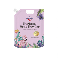 LC Chine Vente en gros Petit sachet d'emballage Logo personnalisé Parfum Couleur Chiffon de nettoyage Détergent Poudre à laver pour voyage