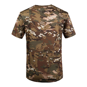 T-Shirt Outdoor Nera <span class=keywords><strong>con</strong></span> Motivo Pitone Mimetico, Collo a O, Asciugatura Rapida, Tessuto Traspirante e Resistente per Operazioni sul Campo - Product Image 3