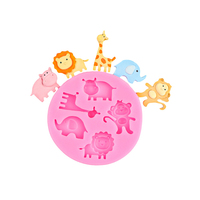 Moules en silicone en forme d'animaux mignons (lions, girafes, singes, éléphants) – Idéaux pour les créations en chocolat, résine et plâtre