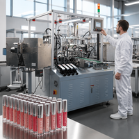 Machine de remplissage de gloss à haute précision (1 %) 380 V, machine cosmétique automatique pneumatique pour tubes de crème avec moteur