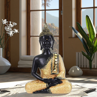 Artisanat en résine polyrésine, sculpture de Bouddha thaïlandaise, artisanat, statue de Bouddha pour jardin zen, décoration intérieure, pour les fournitures d'art et d'artisanat